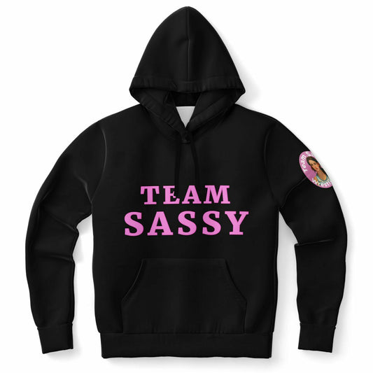 Team Sassy Dragonfly Black Hoodie-Cotton Lined