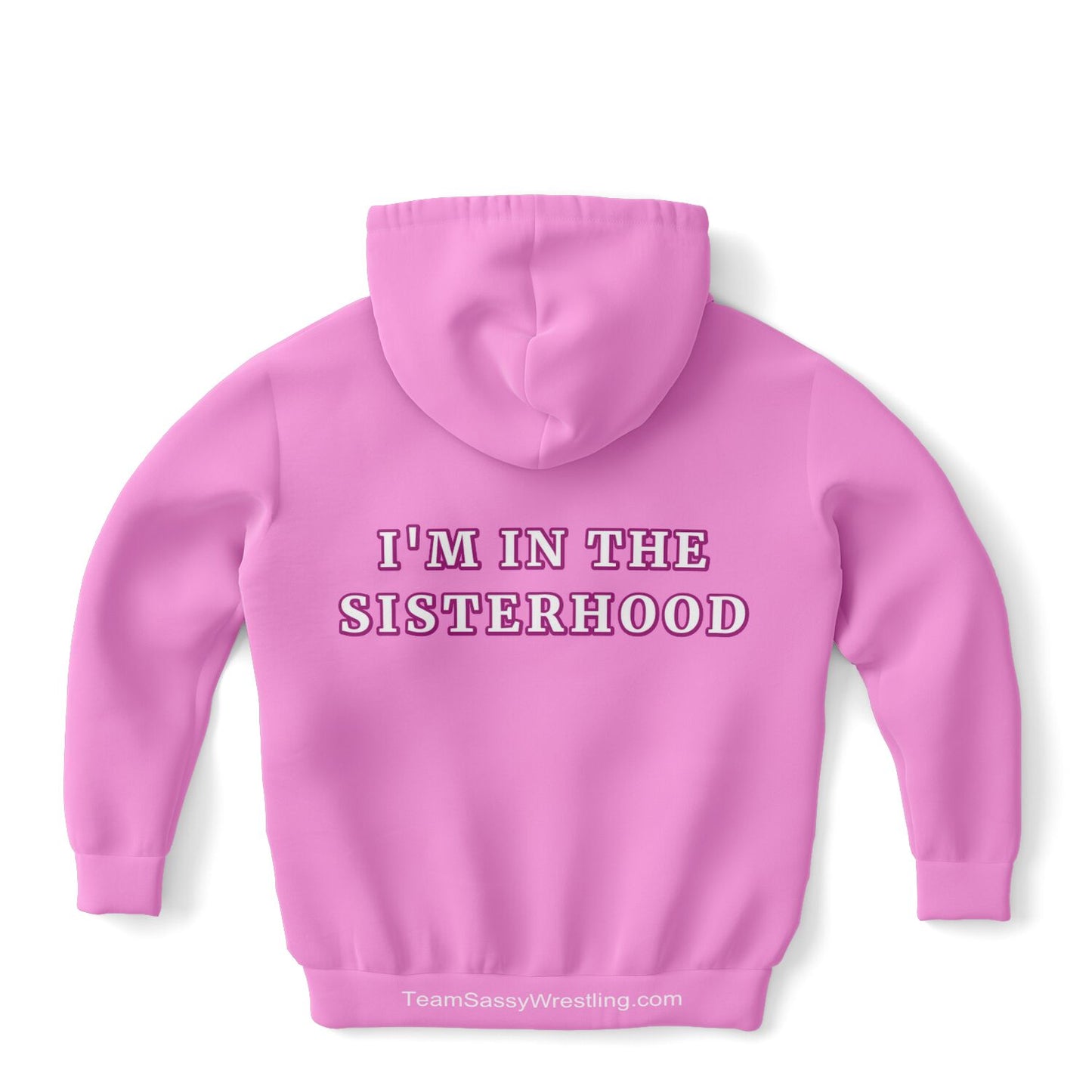 Athletic Kids Hoodie - Light Pink & White