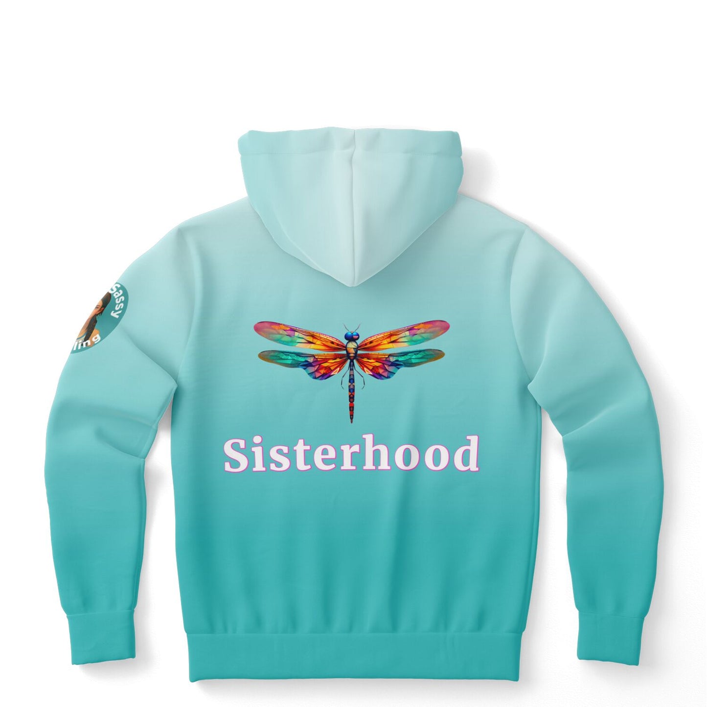 Team Sassy Dragonfly Teal Hoodie-Cotton Lined