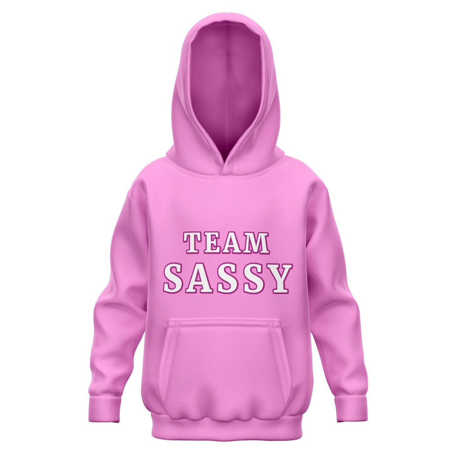 Athletic Kids Hoodie - Light Pink & White