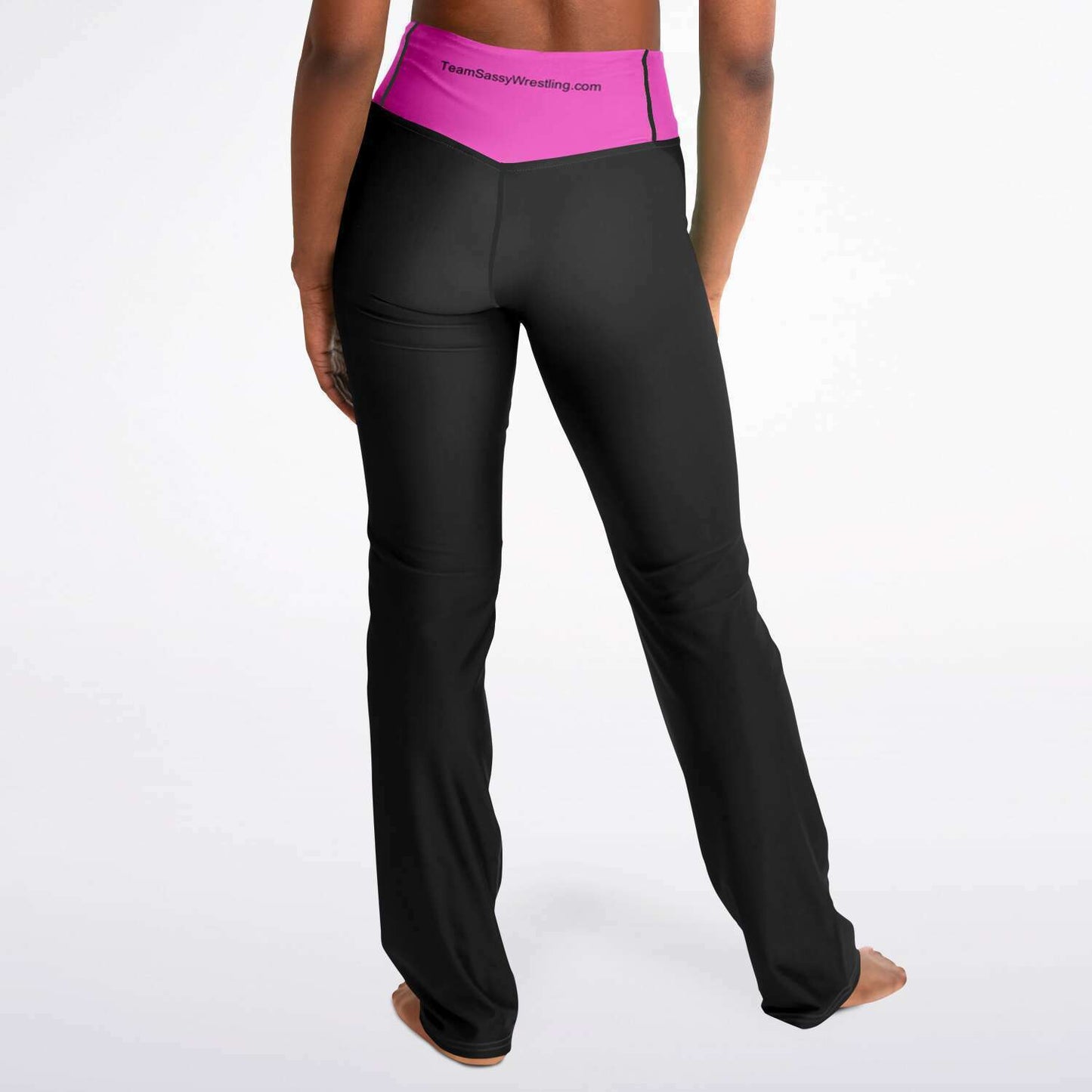 Team Sassy Black-Bright Pink Flare Leggings