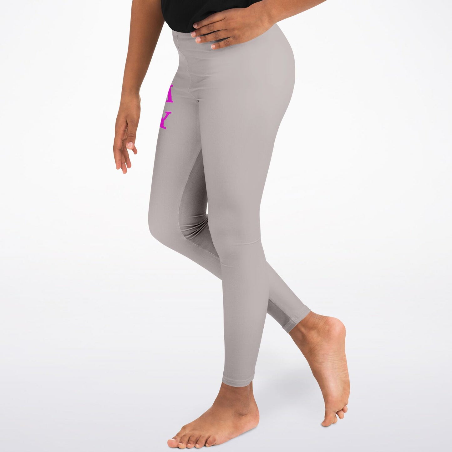 Team Sassy Youth Leggings- Silver and Bright Pink