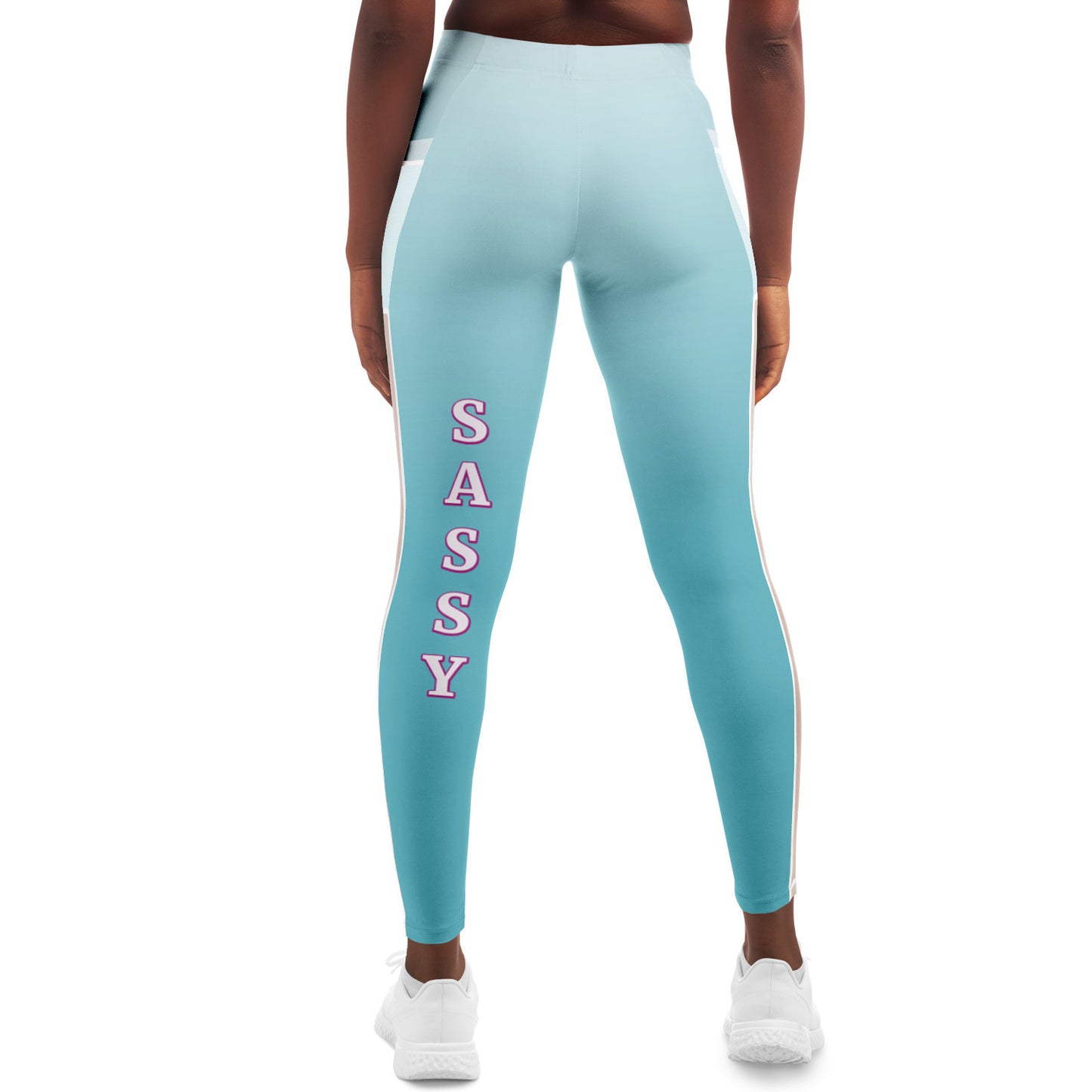 Team Sassy "Leg" Blue Mesh Pocket Leggings