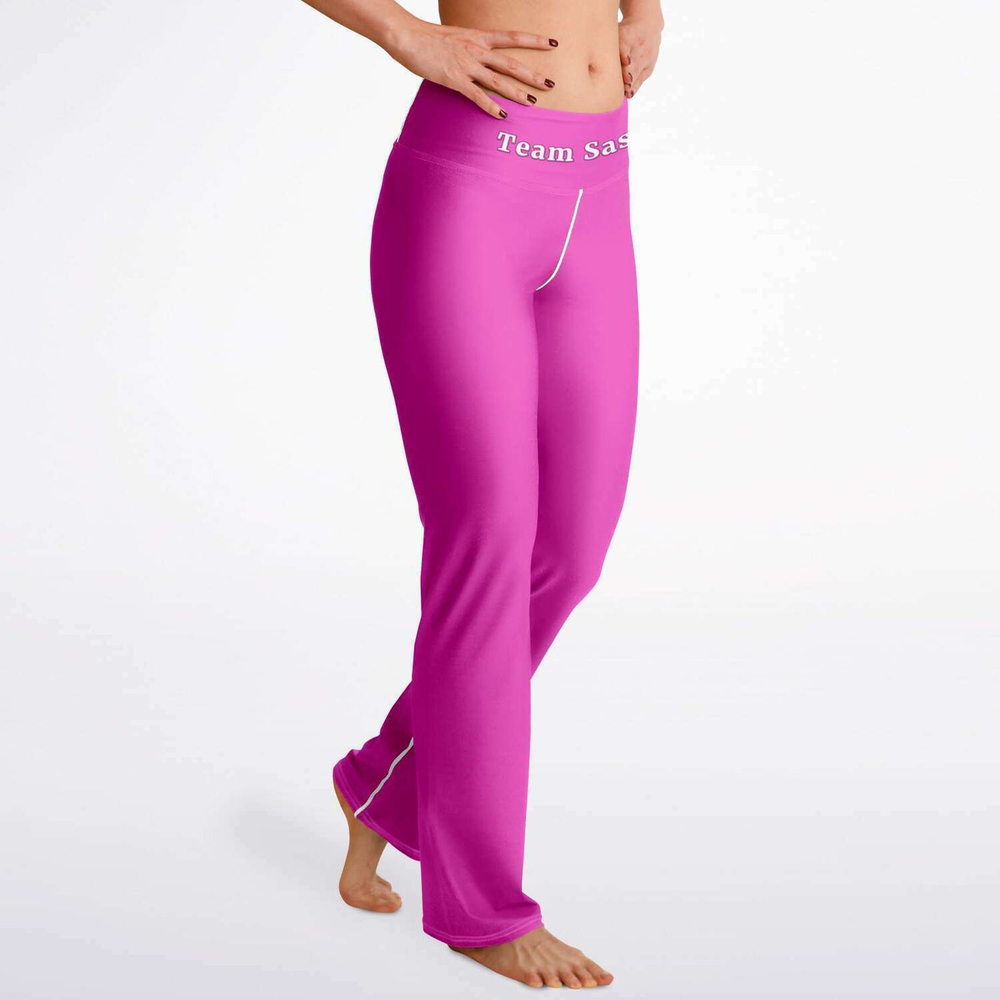 Team Sassy Bright Pink Flare Leggings