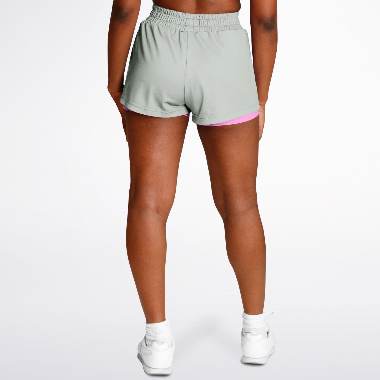 Team Sassy Women's 2-in-1 Shorts - Grey & Light Pink