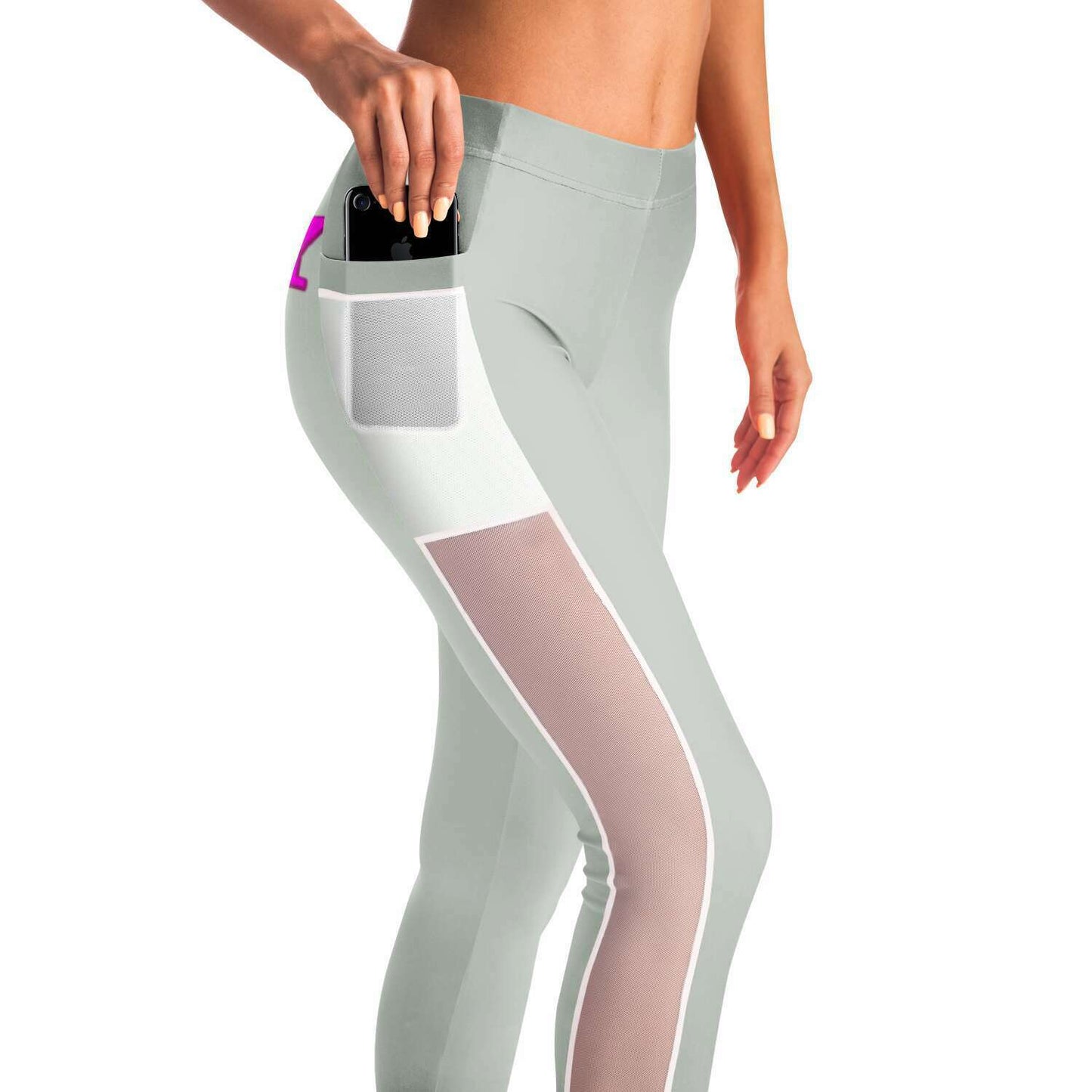 Team Sassy "Butt" Silver Mesh Pocket Leggings