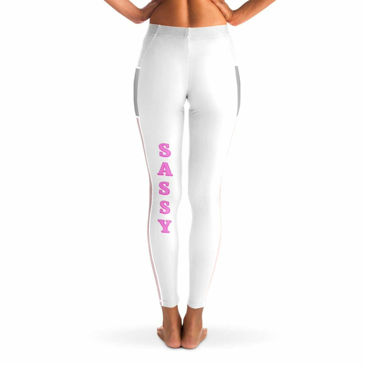 Team Sassy "Leg" White Mesh Pocket Leggings