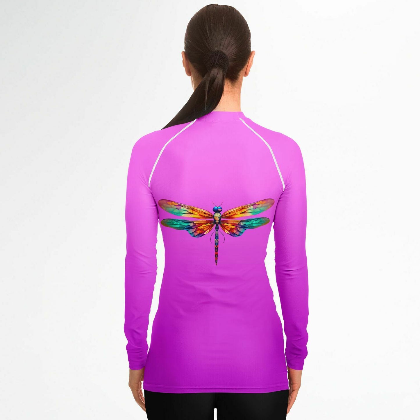 Women's Team Sassy Rashguard- Purple and White