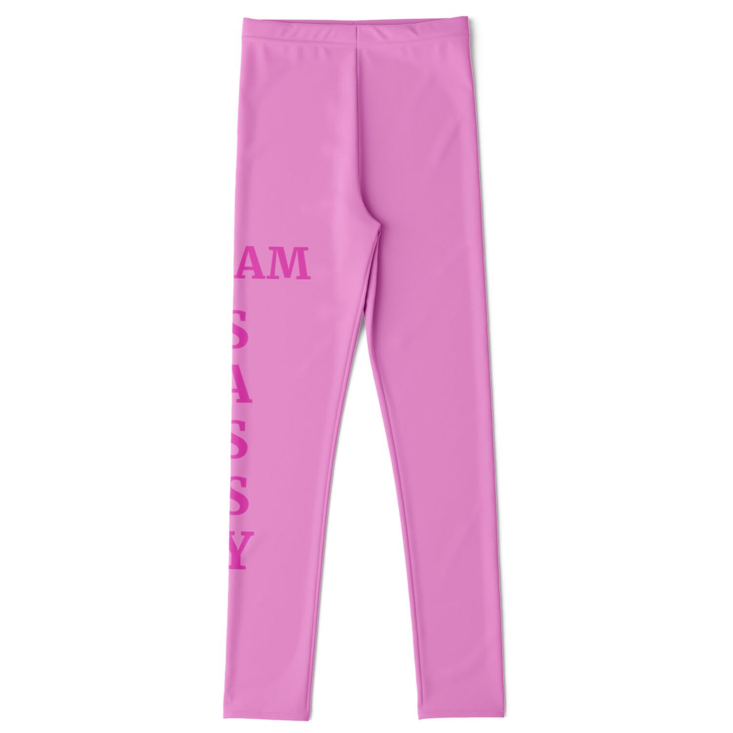 Team Sassy Youth Leggings-Light Pink and Bright Pink Leg