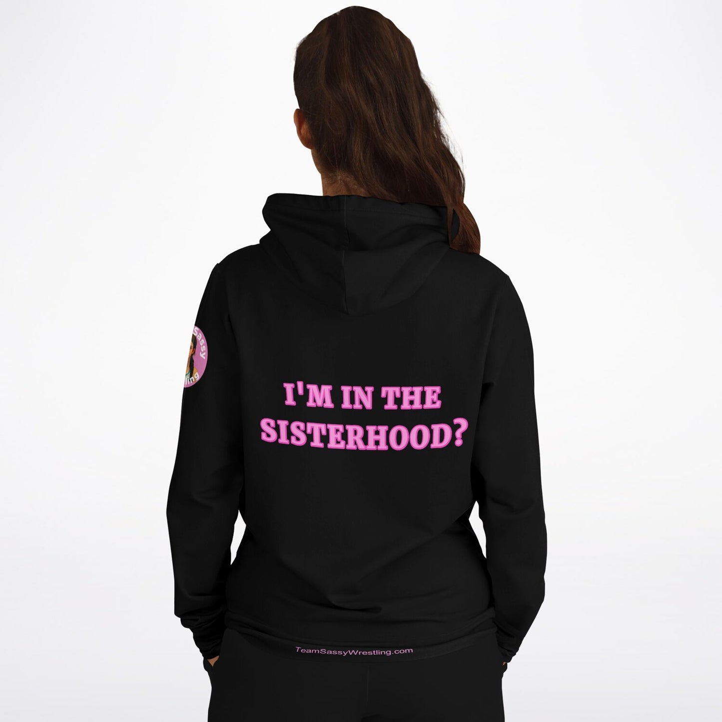 Sisterhood Hoodie - Black & Light Pink