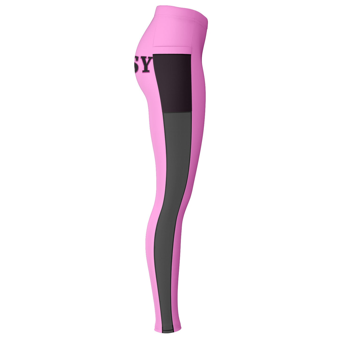 Team Sassy "Butt" Light Pink-Black Split Mesh Pocket Leggings