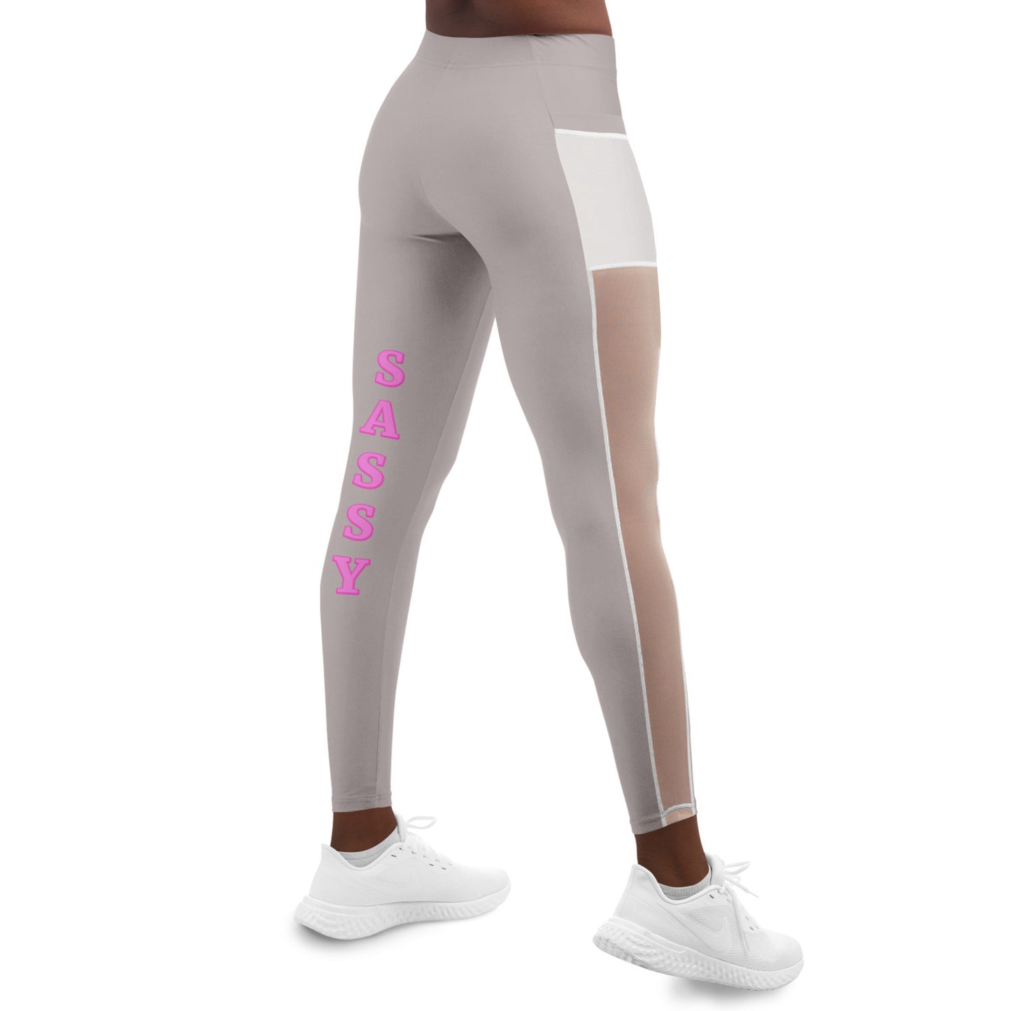 Team Sassy "Leg" Silver Mesh Pocket Leggings