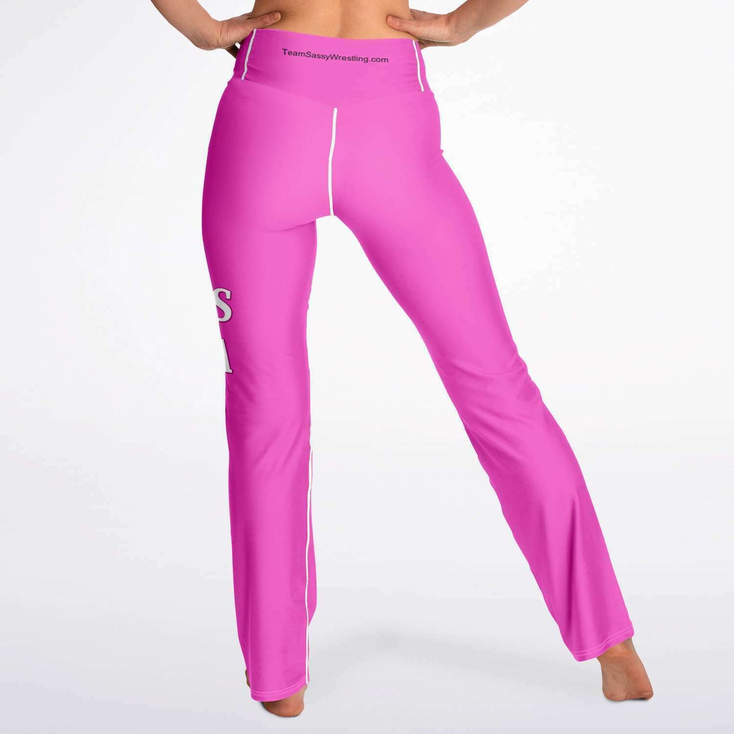 Team Sassy Bright Pink Flare Leggings