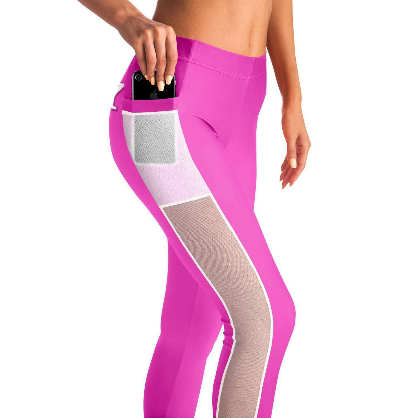 Team Sassy "Butt" Bright Pink Mesh Pocket Leggings