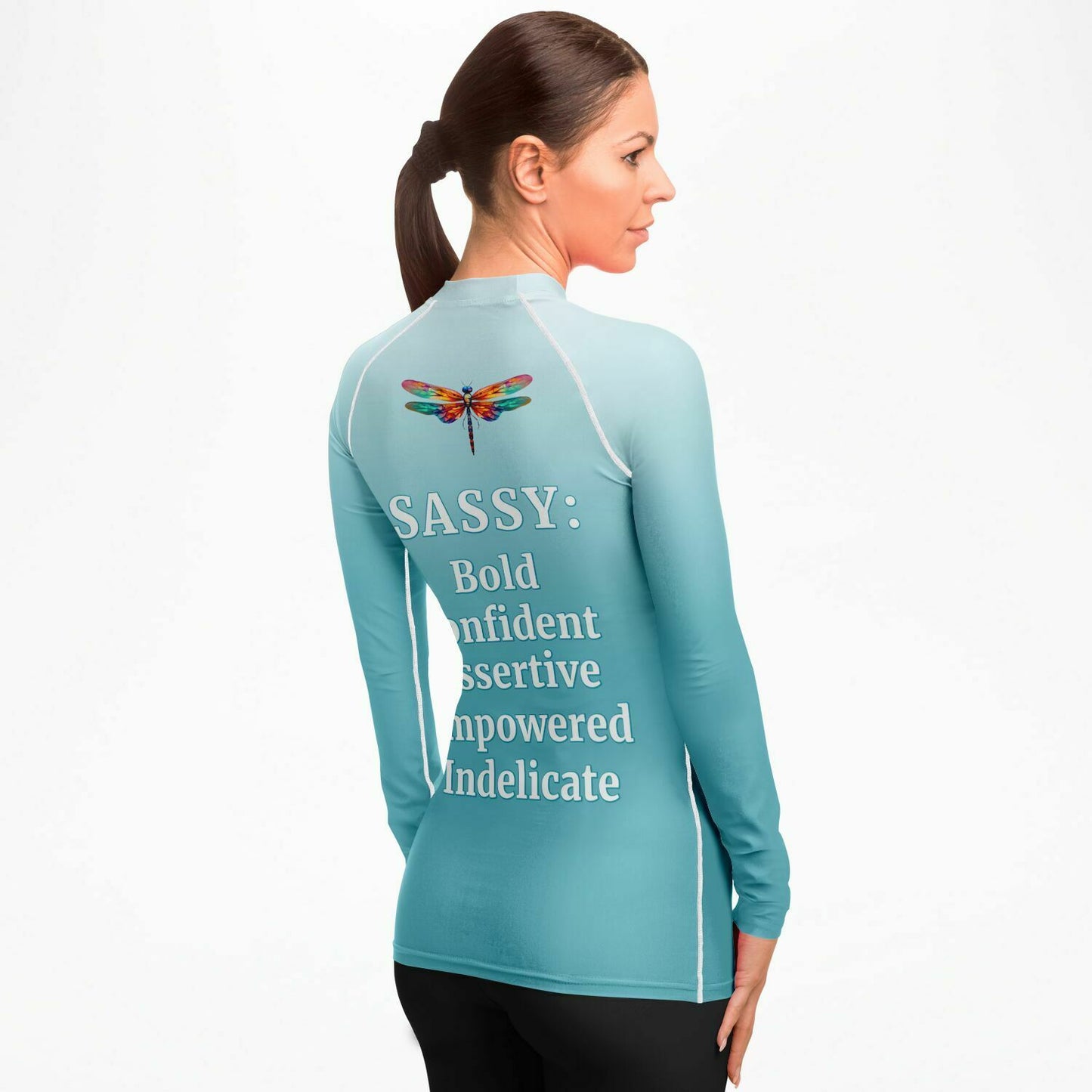 Women's Team Sassy Definition Rashguard- Blue