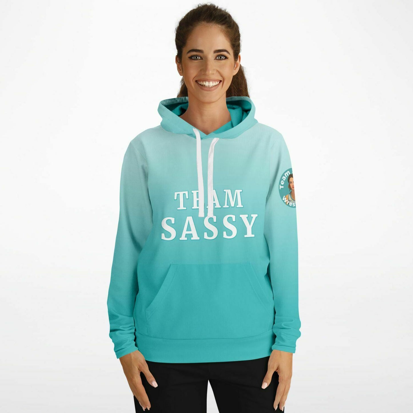 Team Sassy Dragonfly Teal Hoodie-Cotton Lined