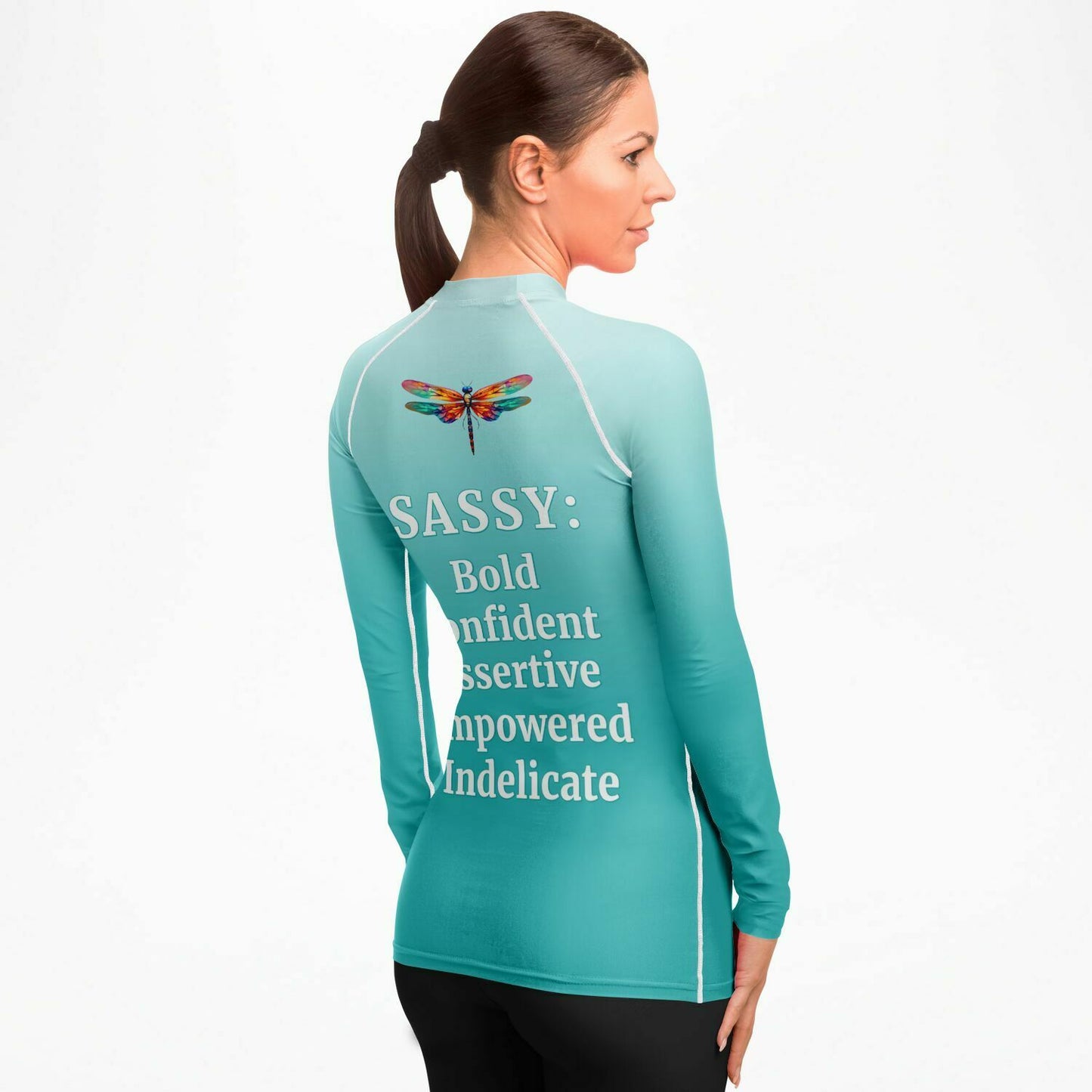 Women's Team Sassy Definition Rashguard- Teal