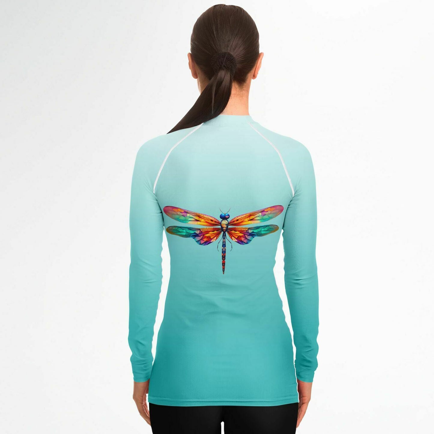 Women's Team Sassy Rashguard- Teal and White