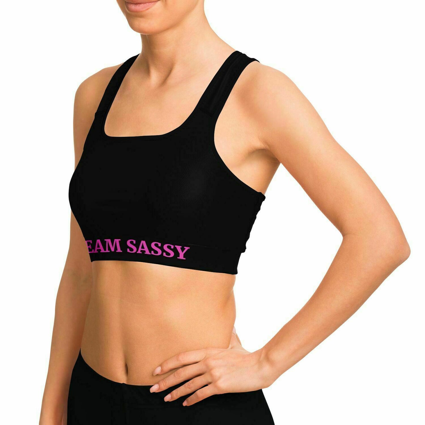 Team Sassy Black Sports Bra