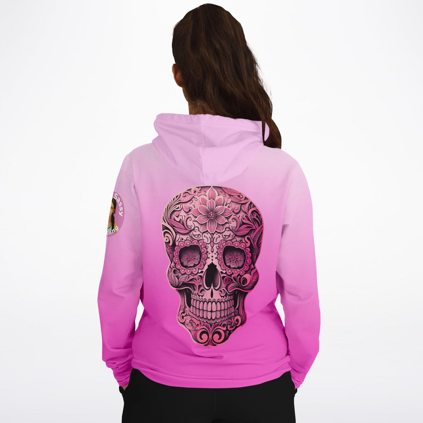 Team Sassy Pink Skull Hoodie-Cotton Lined