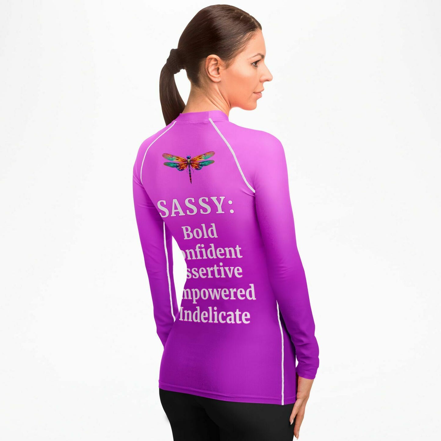 Women's Team Sassy Definition Rashguard- Purple