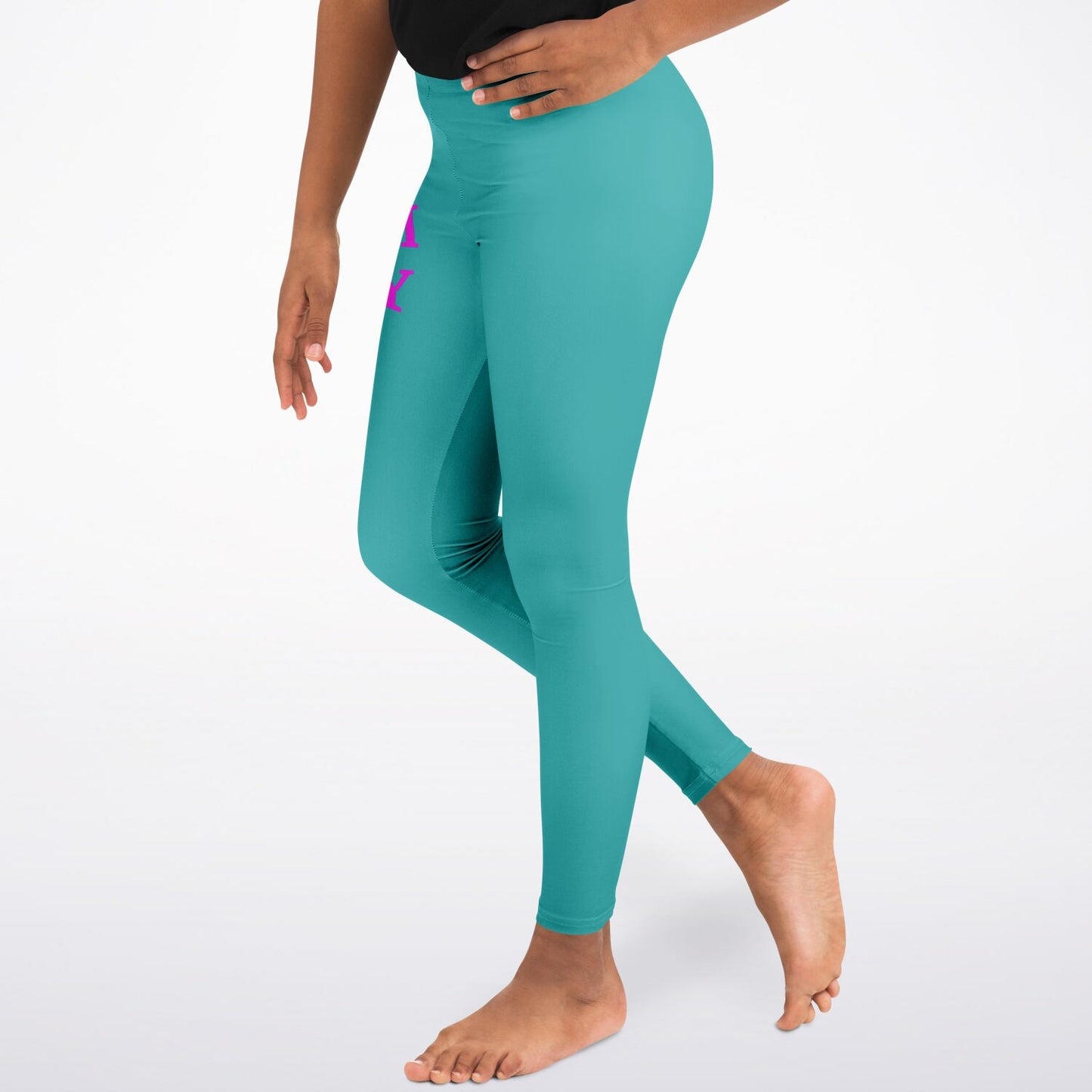 Team Sassy Youth Leggings- Teal and Bright Pink copy