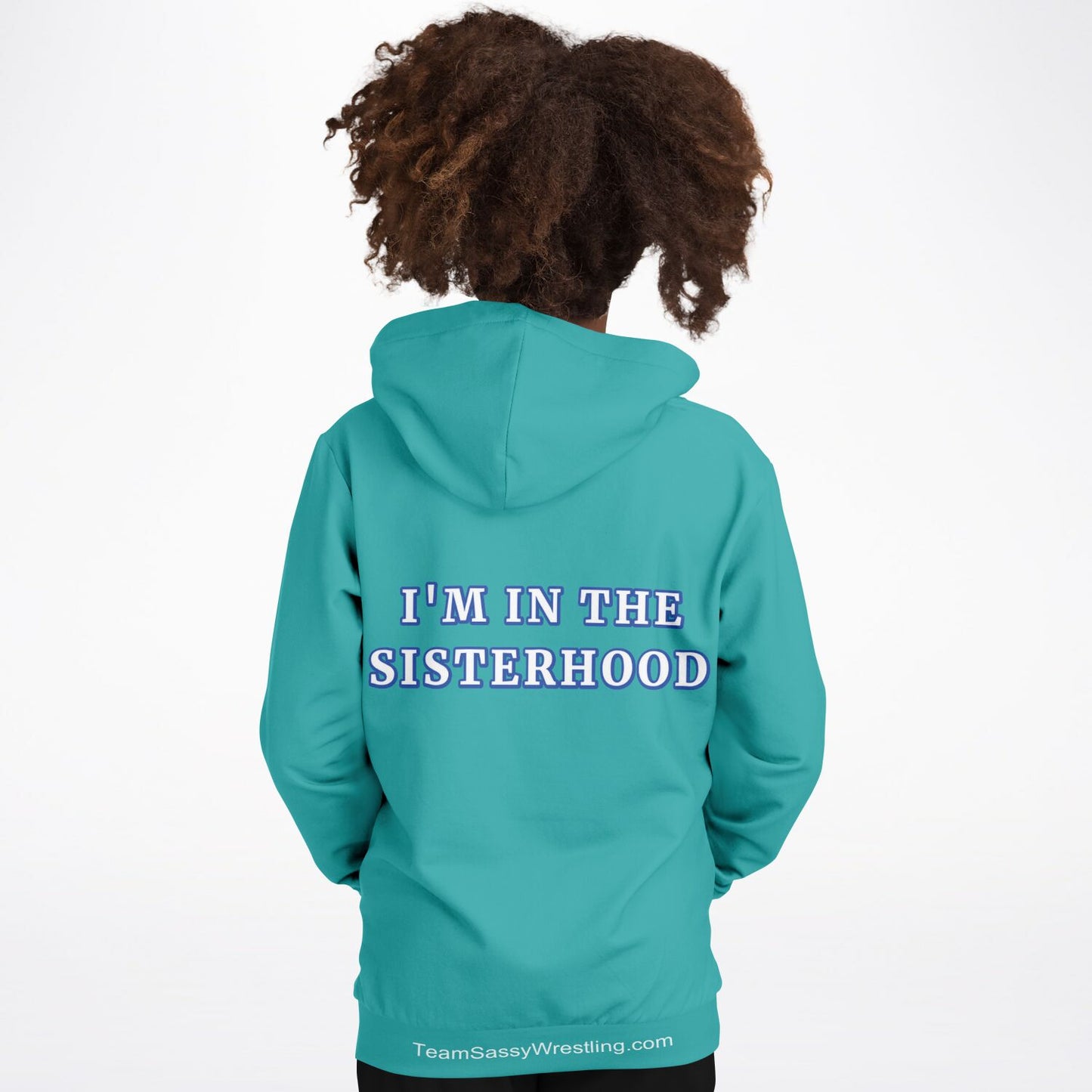 Athletic Kids Hoodie - Teal with Blue Logo