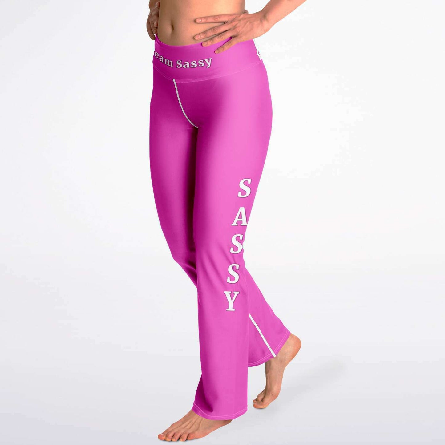 Team Sassy Bright Pink Flare Leggings