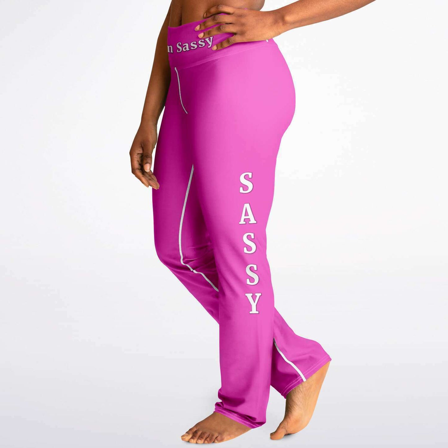 Team Sassy Bright Pink Flare Leggings