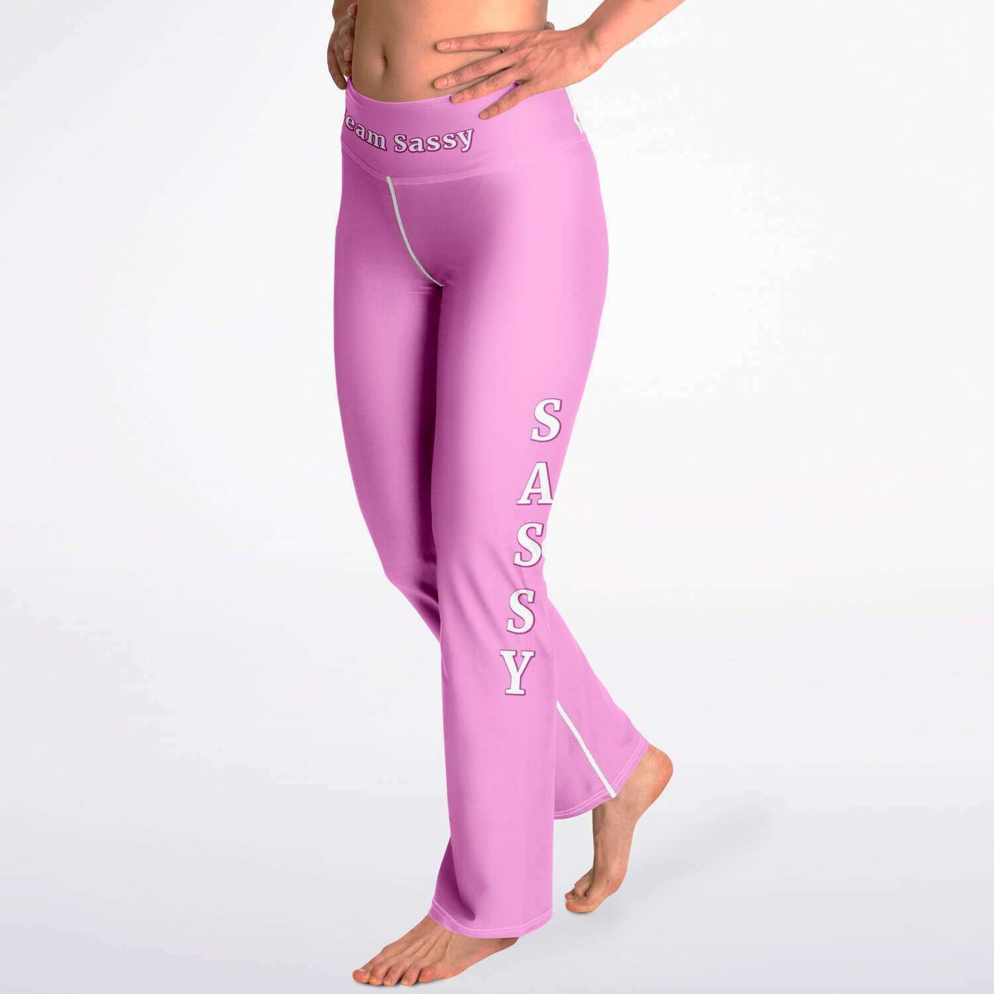 Team Sassy Light Pink Flare Leggings