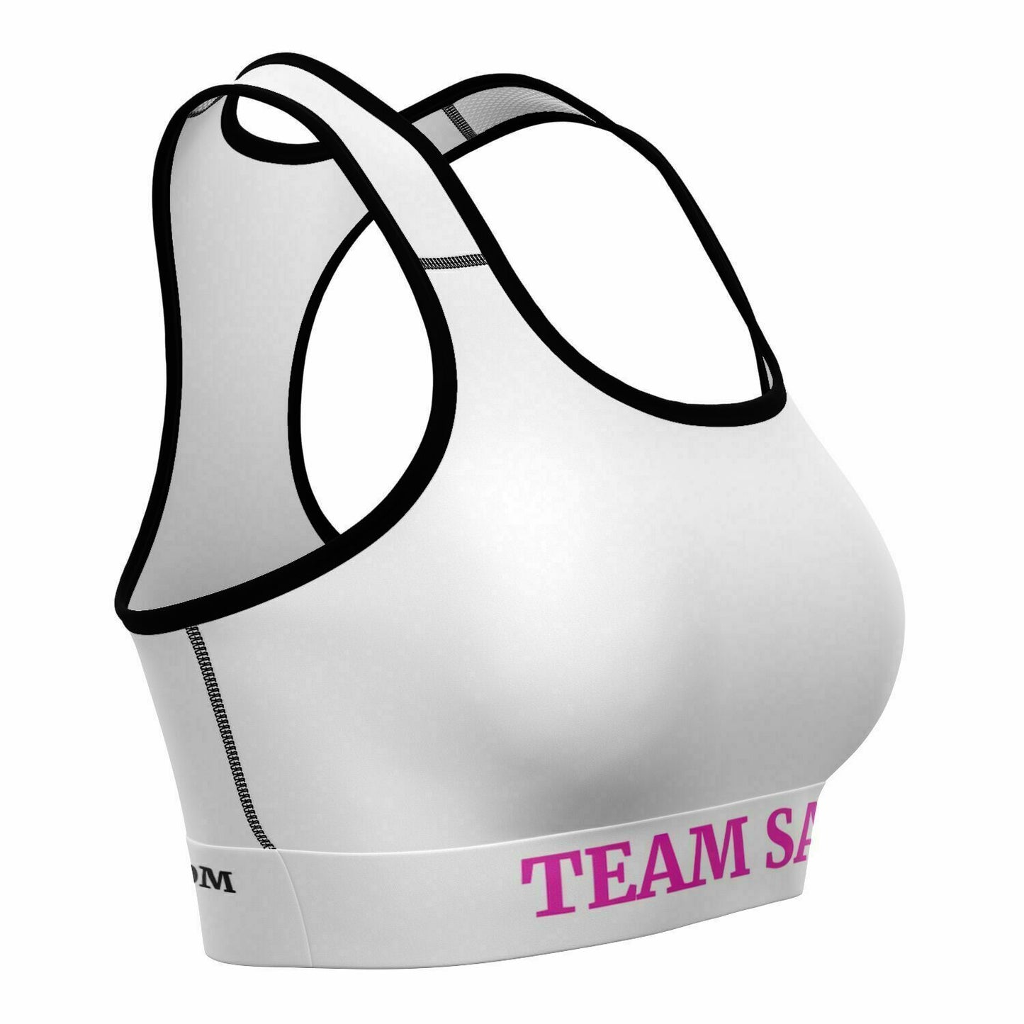 Team Sassy White-Black Sports Bra