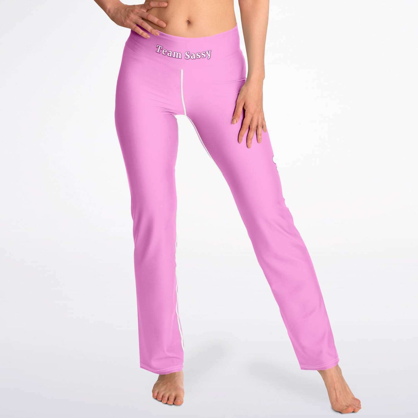 Team Sassy Light Pink Flare Leggings