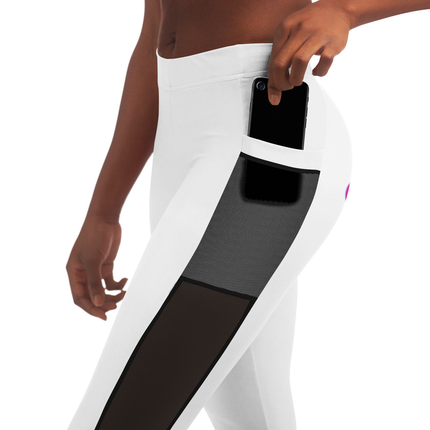 Team Sassy "Butt" White Mesh Pocket Leggings