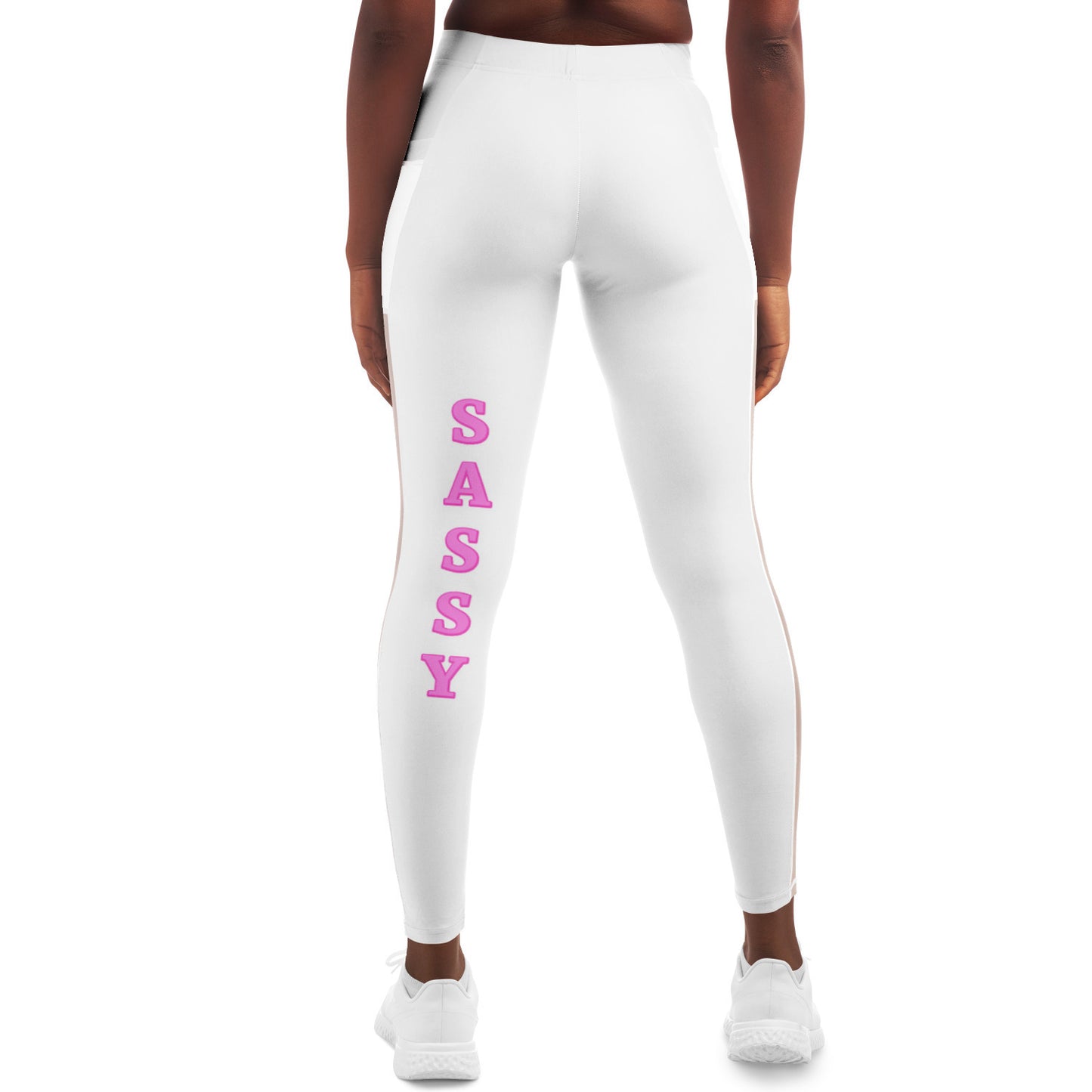 Team Sassy "Leg" White Mesh Pocket Leggings