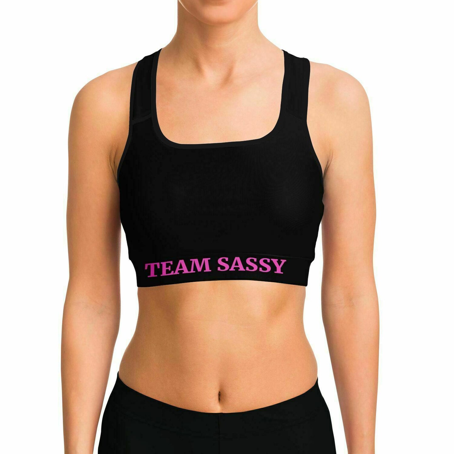 Team Sassy Black Sports Bra