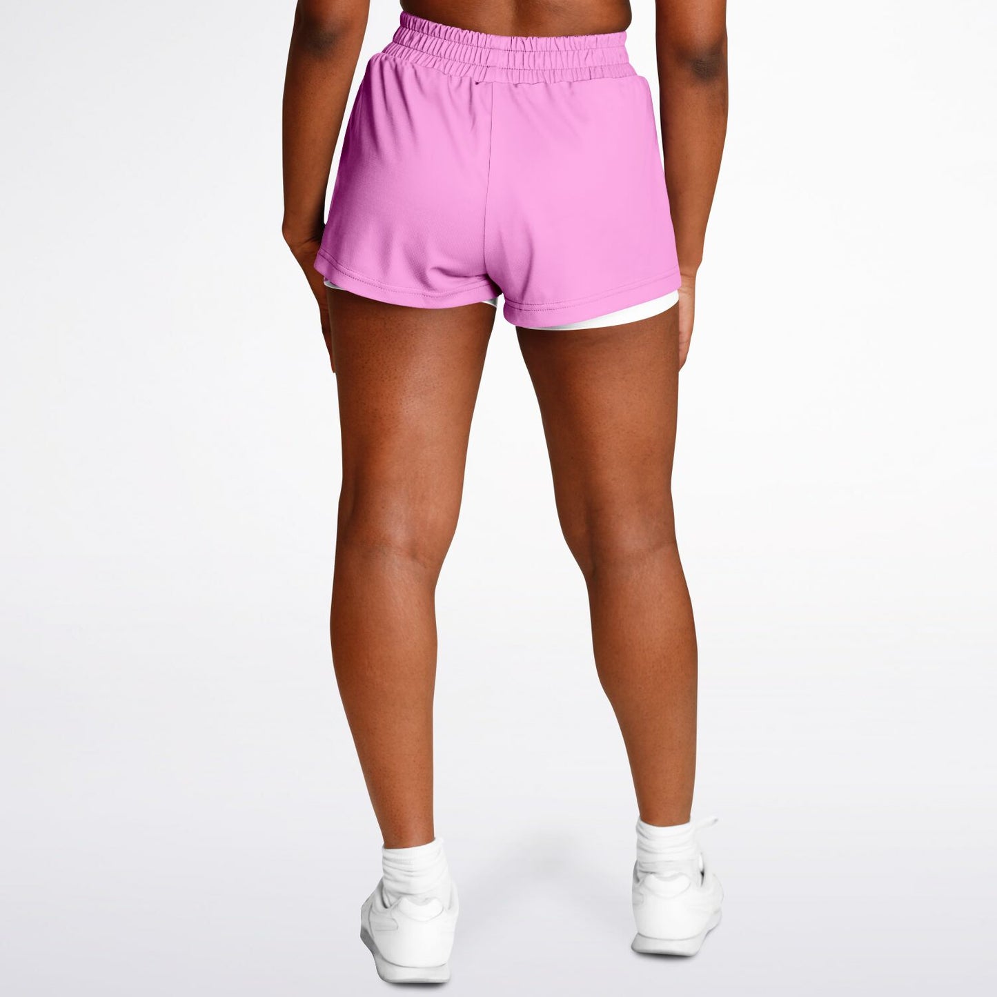 Team Sassy Women's 2-in-1 Shorts - Light Pink & White