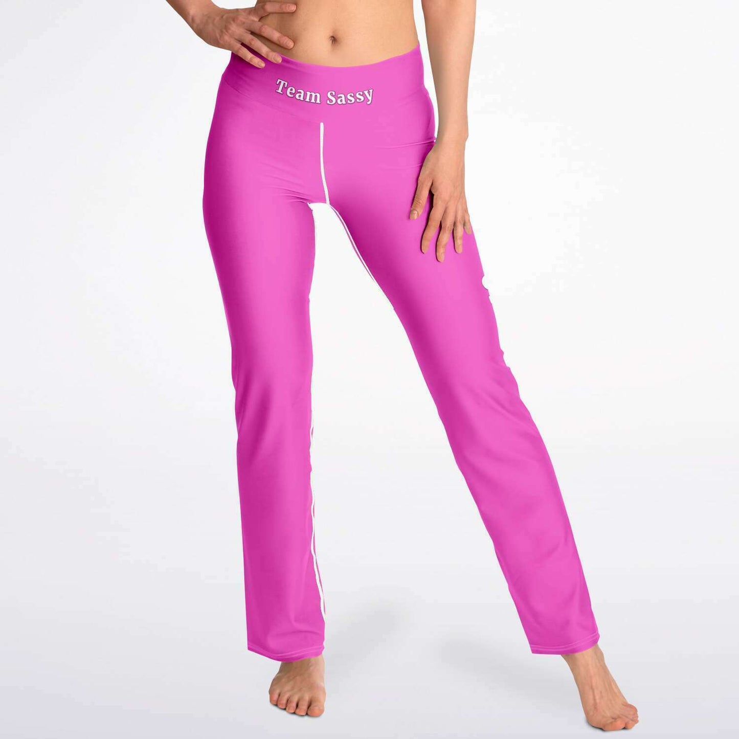 Team Sassy Bright Pink Flare Leggings