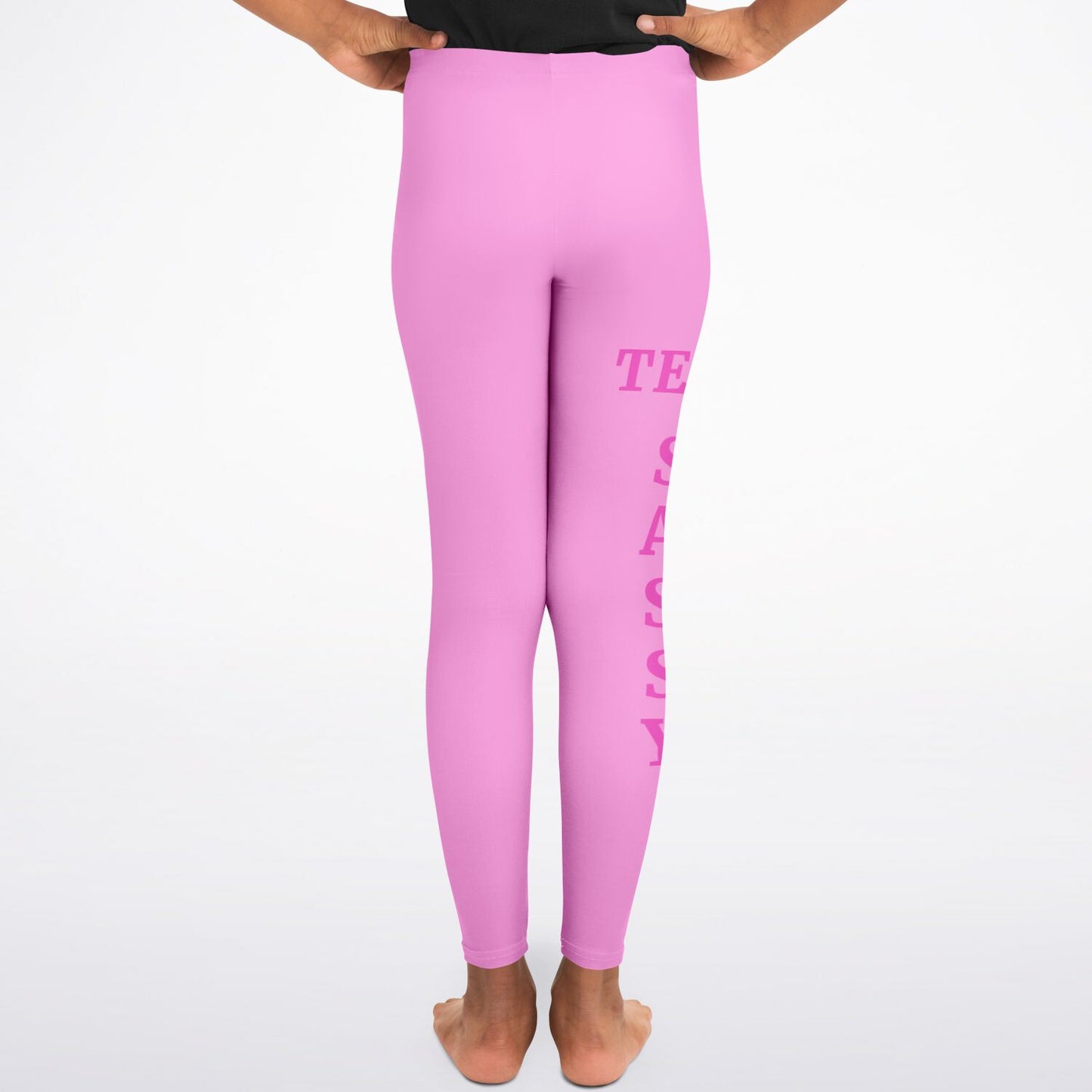 Team Sassy Youth Leggings-Light Pink and Bright Pink Leg