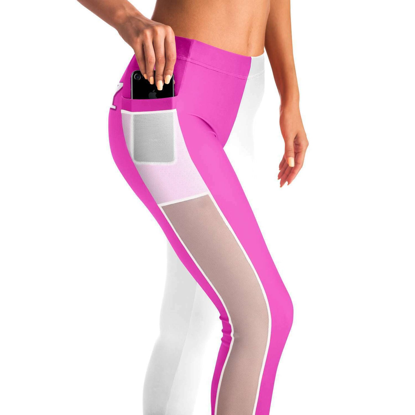 Team Sassy "Butt" Pink/White Mesh Pocket Leggings