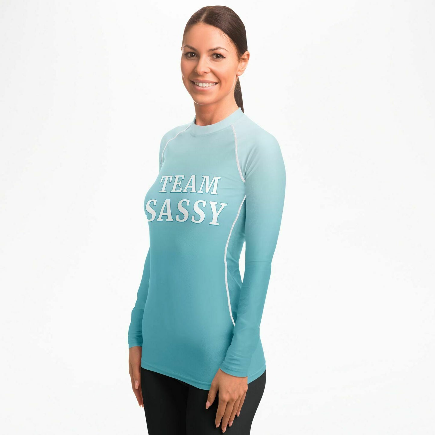 Women's Team Sassy Definition Rashguard- Blue