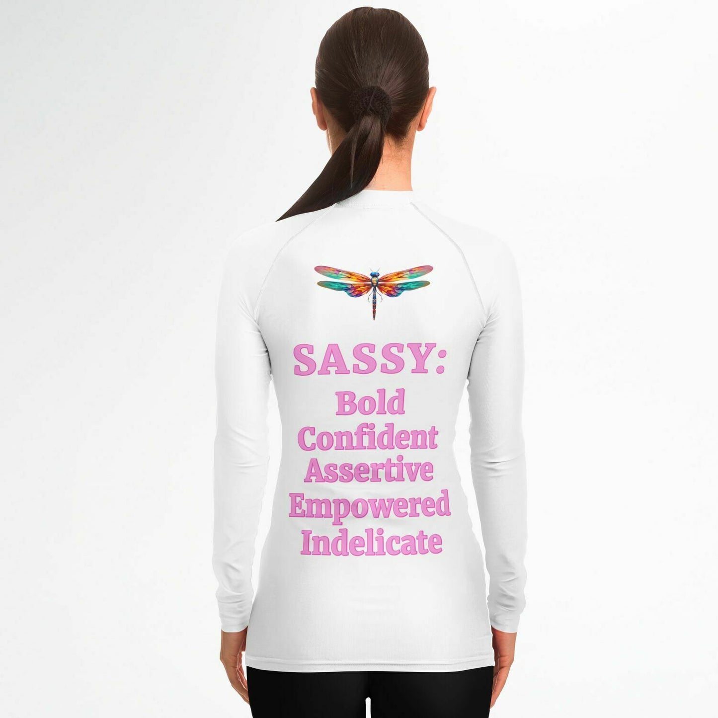 Women's Team Sassy Definition Rashguard- White and Pink