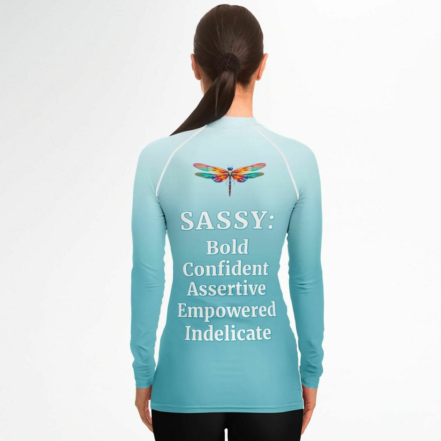 Women's Team Sassy Definition Rashguard- Blue