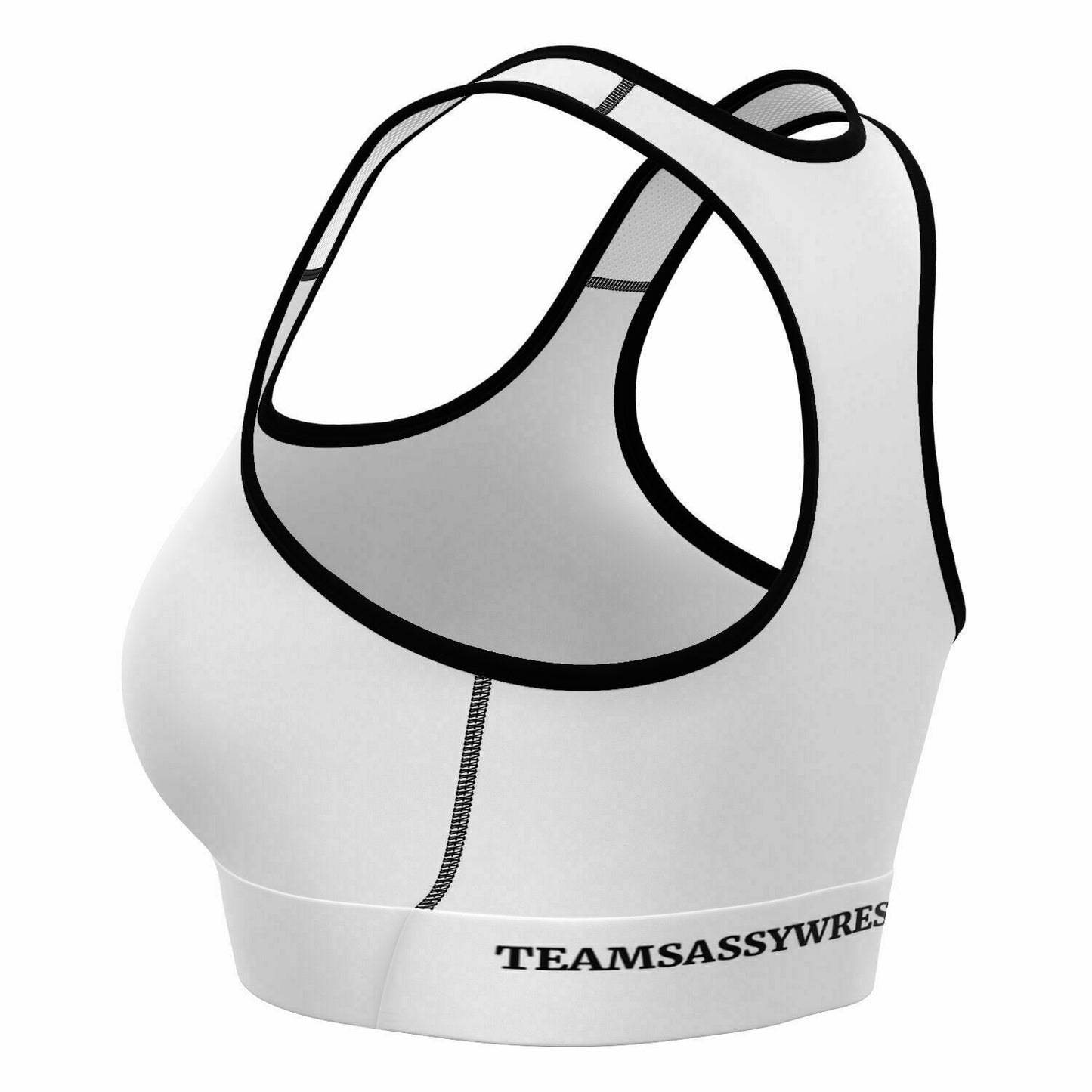 Team Sassy White-Black Sports Bra