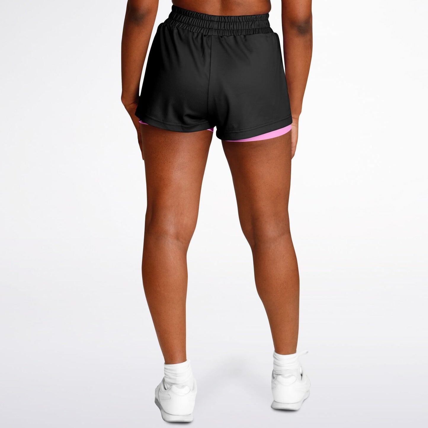 Team Sassy Women's 2-in-1 Shorts - Black & Light Pink