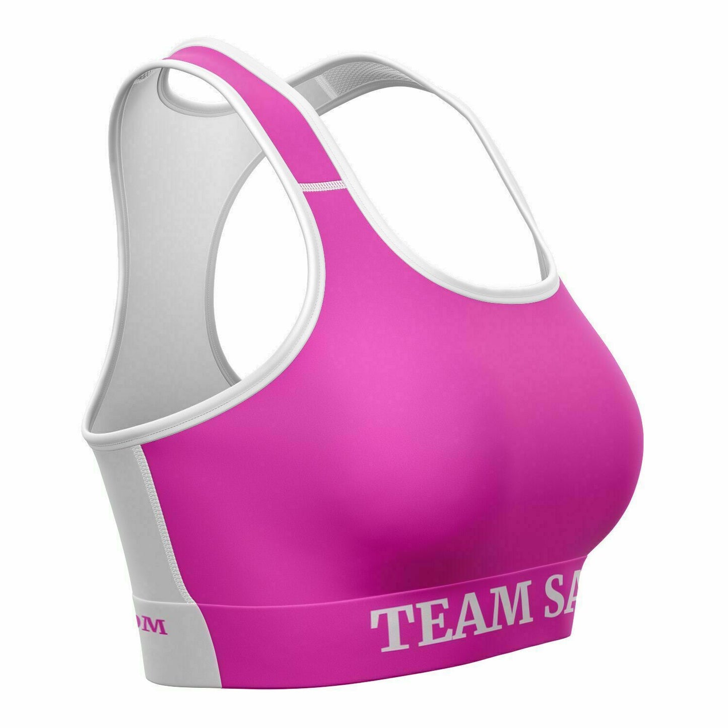 Team Sassy Pink-White Sports Bra