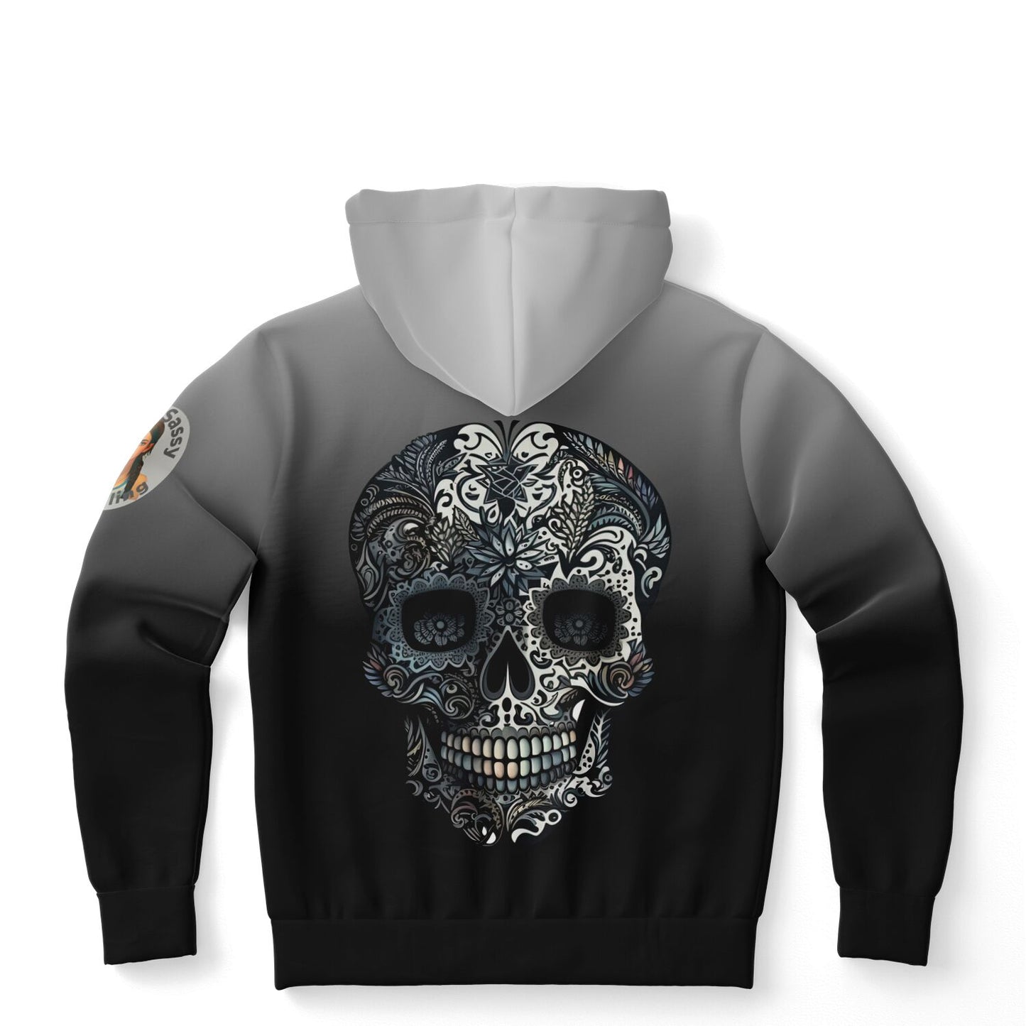 Team Sassy Black-Purple Skull Hoodie-Cotton Lined