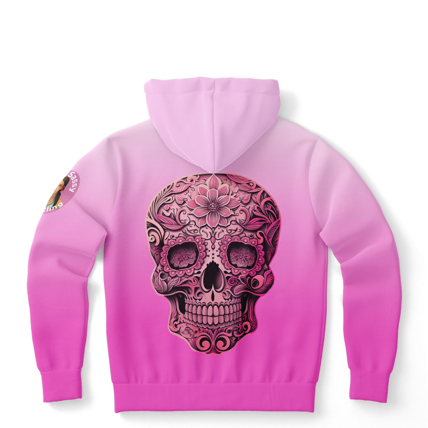 Team Sassy Pink Skull Hoodie-Cotton Lined