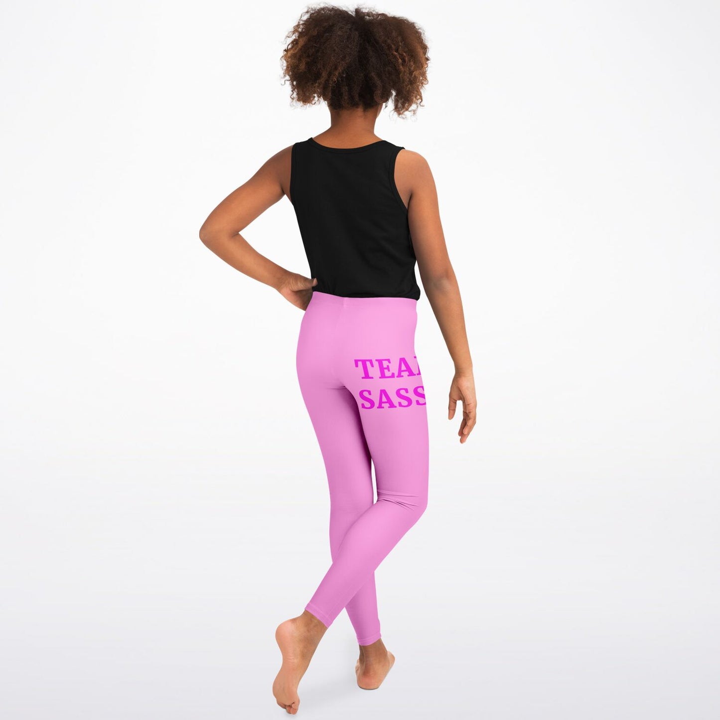 Team Sassy Youth Leggings- Light Pink and Bright Pink