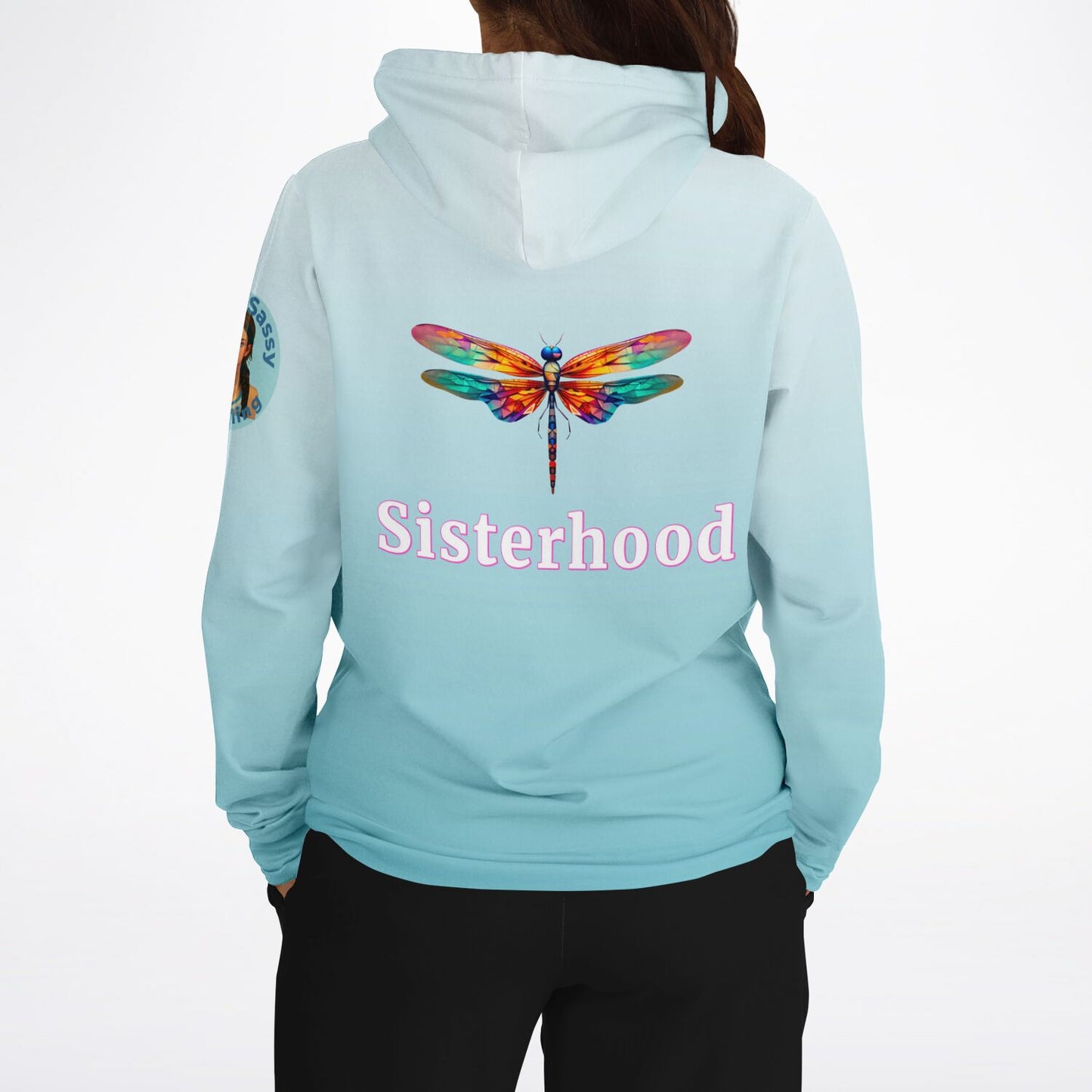 Team Sassy Dragonfly Blue Hoodie-Cotton Lined