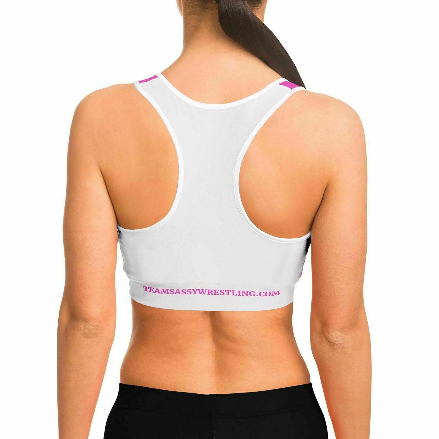 Team Sassy Pink-White Sports Bra